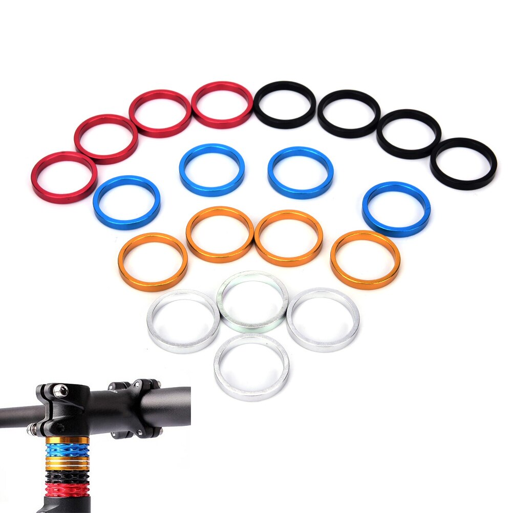 Alumiinihaarukka aluslevy metalliseos kuulokkeet varsi spacer maantiepyörä 4 kpl/setti 5mm 28.6mm korkki mtb pyöräilyyn