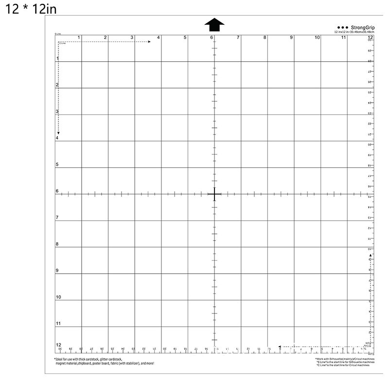 Replacement Cutting Mat Transparent Adhesive Mat Pad with Measuring Grid 12*24-Inch for Silhouette Cameo Plotter Machine: 12x12