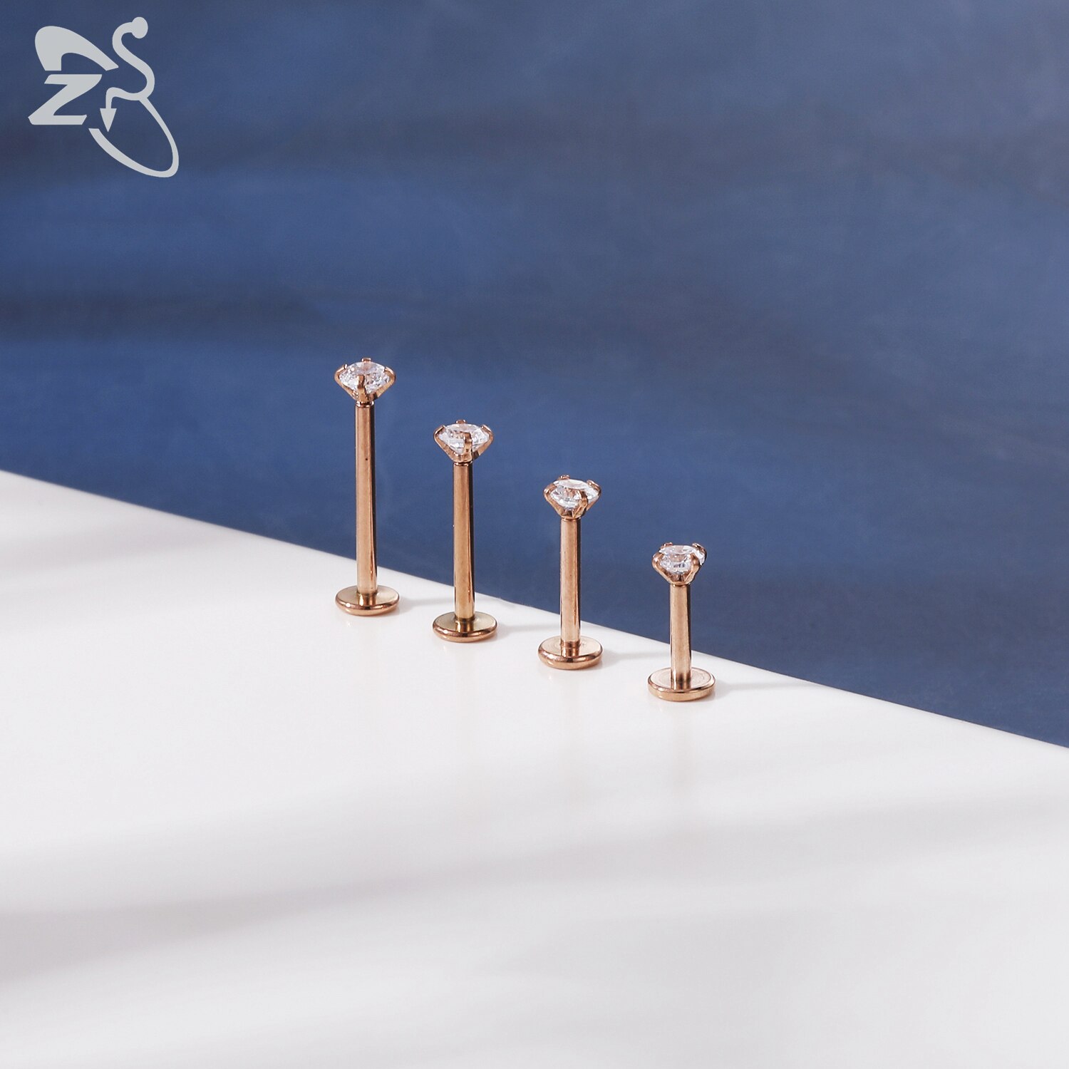 Zs 3 Stks/partij Cz Crystal Lip Piercing Set 6/8/10/12Mm Rvs Monroe Labret ringen Oor Tragus Helix Piercings Sieraden 16G