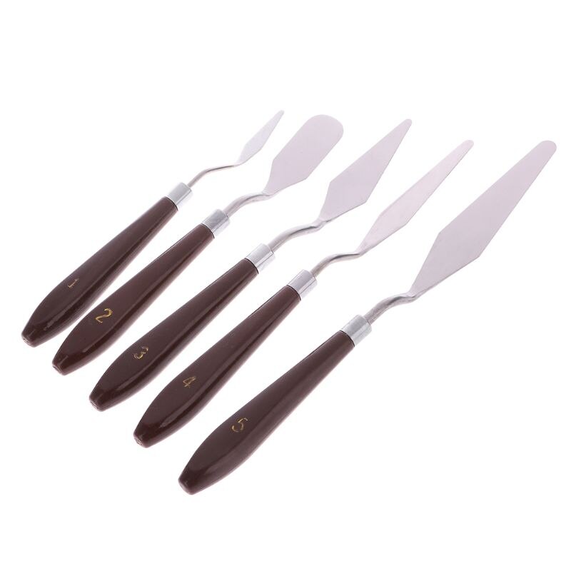 5Stck Professionelle Stahl Künstler Ölgemälde Kunst Malen Palette Spachtel