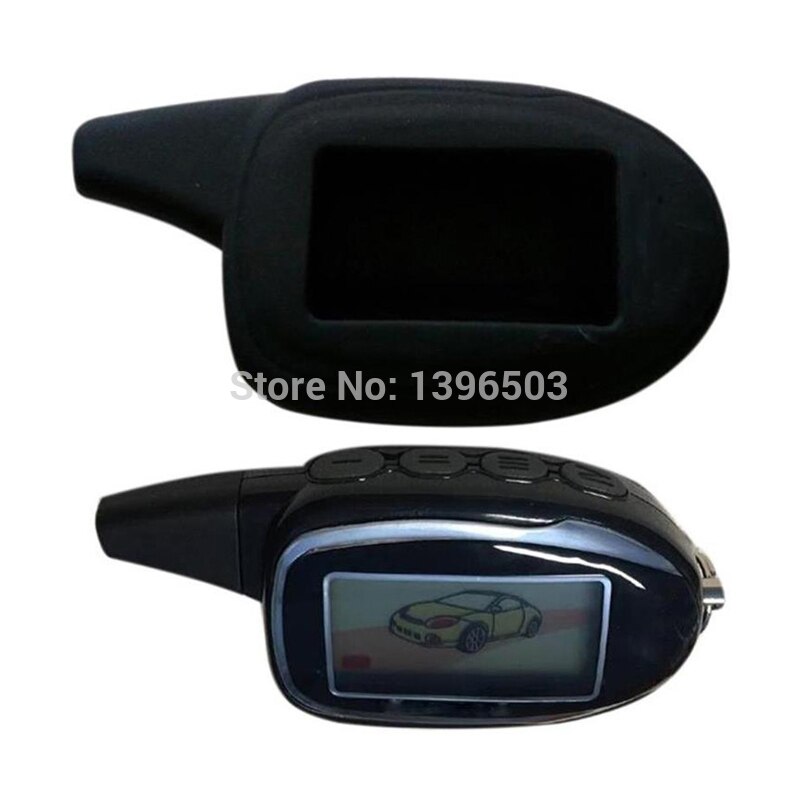 M7 LCD Afstandsbediening Sleutelhanger + Siliconen Case Voor Russische 2-Way Auto Alarm Systeem Scher khan M7 Scher -Khan Magicar 7 Sleutelhanger
