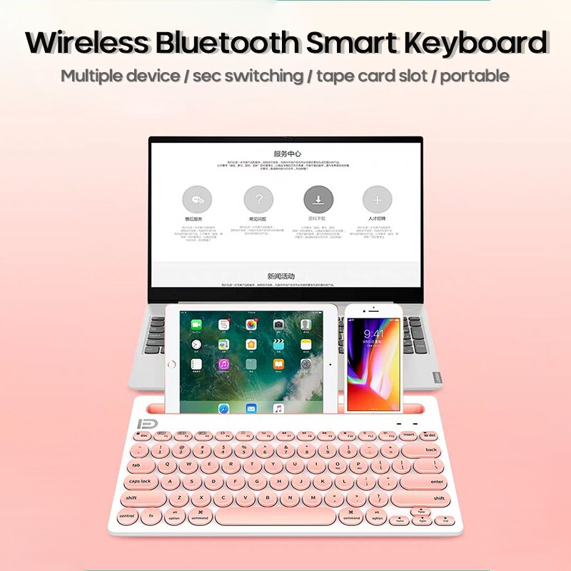 Slim Mini Bluetooth Wireless Keyboard Oplaadbare Batterij Voor Ipad Telefoon Android Ios Windows Macbook Tablet Draagbare Toetsenbord