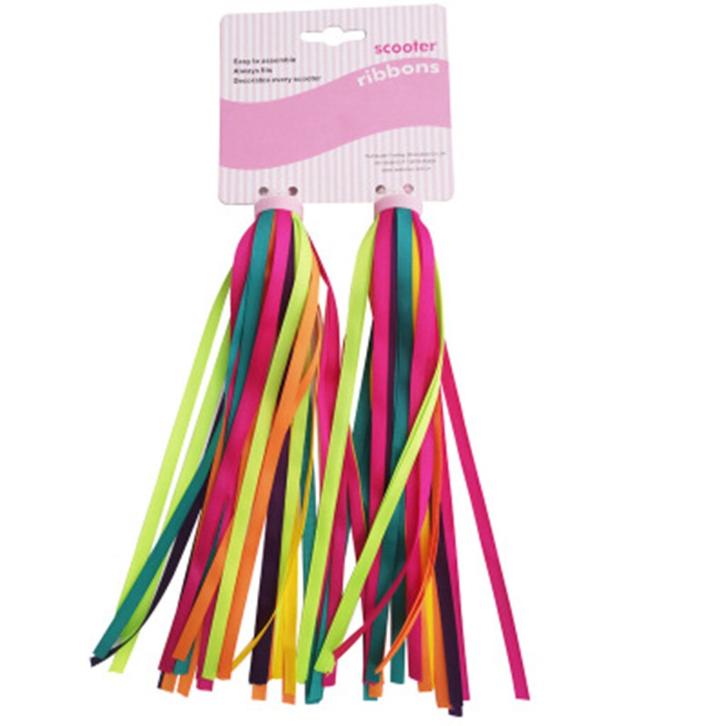 1 pairs Kid's Rainbow Handlebar Streamers Kids Colorful Streamers Bike Handlebars Streamers Tassel Ribbons Accessories#0820y30: D