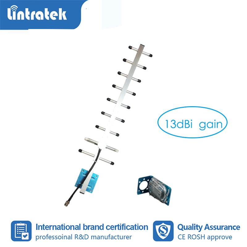 Lintratek 13dB Gain 9 units Yagi Antenna DCS GSM 2G 3G 4G Outdoor Antenna for Cell Phone Signal Booster Repeater Amplifier S6