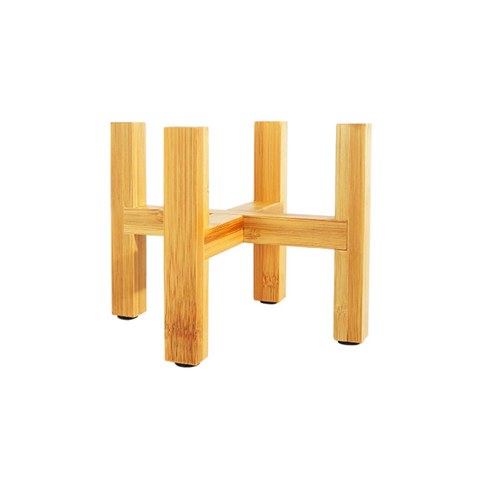 S/M/L/XL Wooden Plant Stand Durable Flower Pot Holder wooden plant stand Strong Durable natural handmade bamboo Home Decor: 12.3x9CM