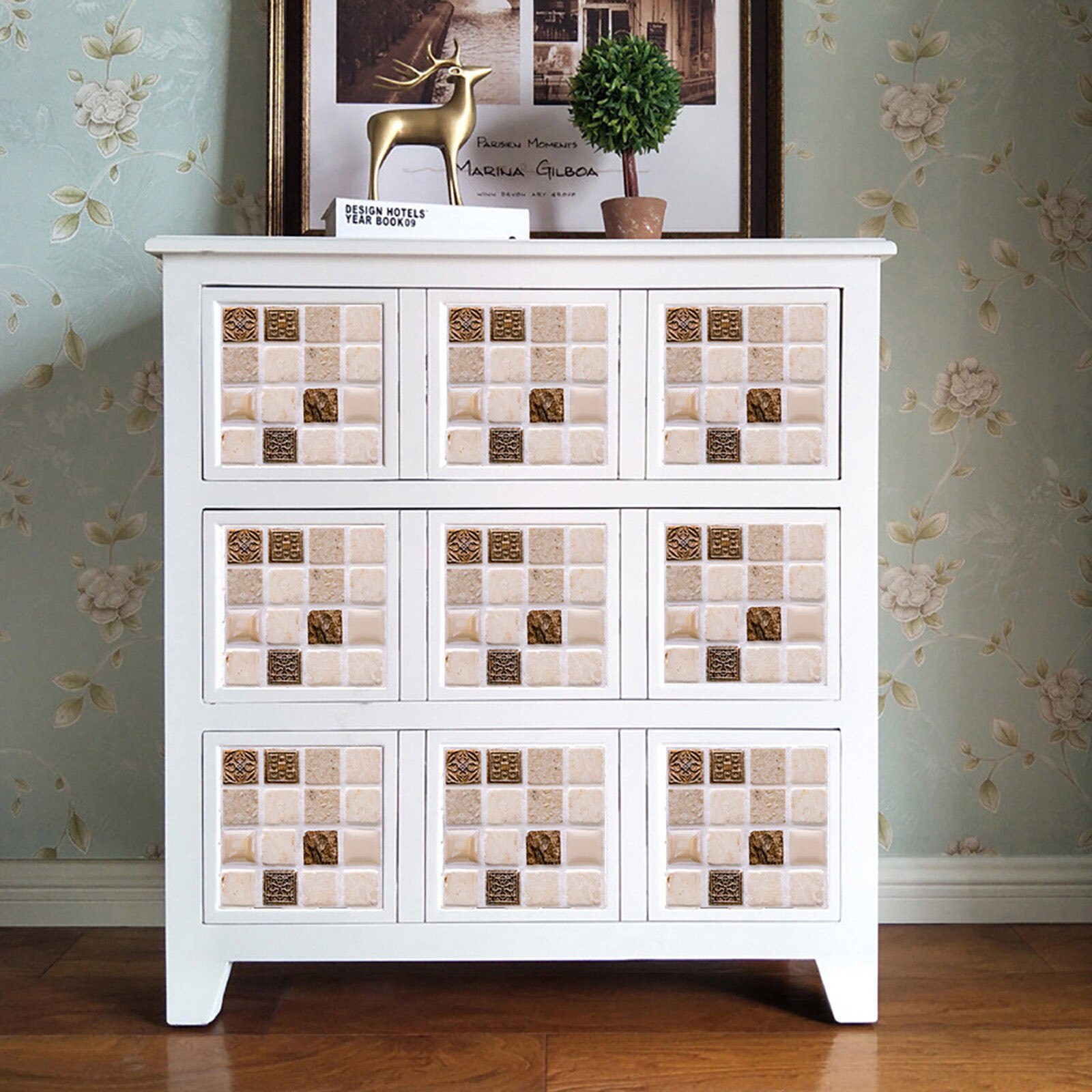 10pc 3d Crystal Tile Stickers Diy Waterproof Self-adhesive Wall Stickers Wall Art Decals For Bar Counter Kitchen Bathroom Decor