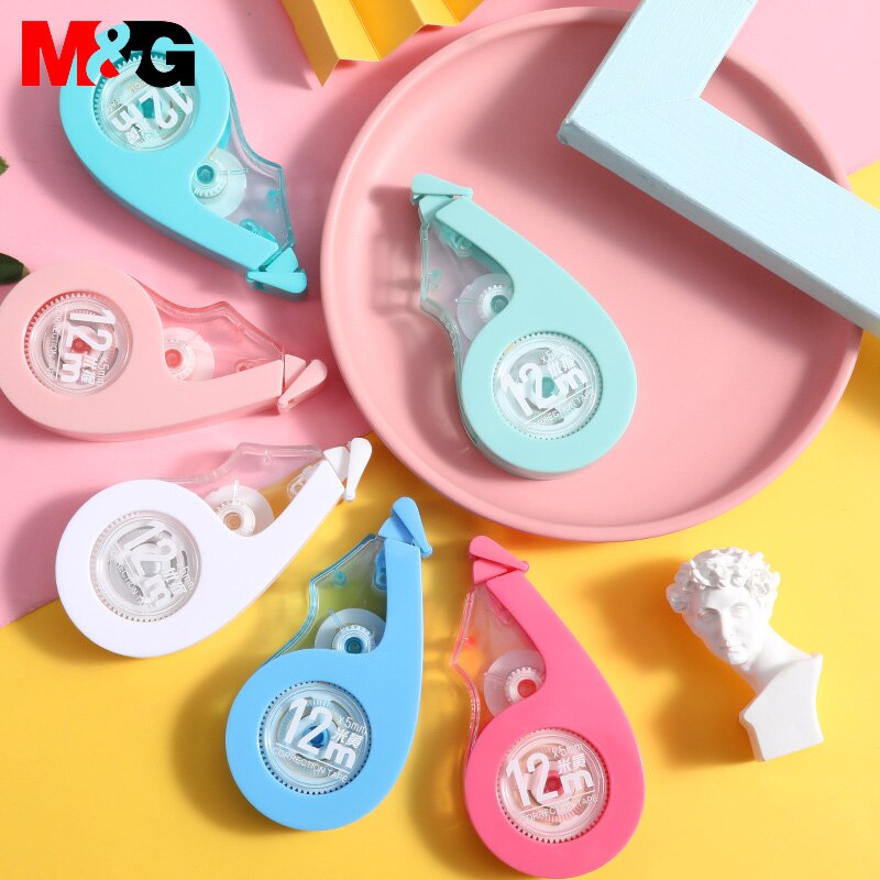 12PCS M&amp;G 144m Roller Big Capacity White/Beige Correct Belt Correction Tape Student Office School Stationery Supplies