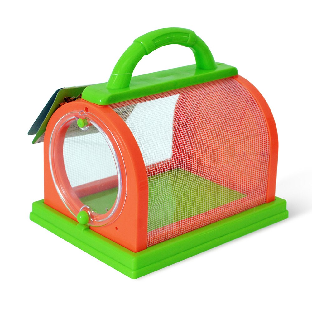 Kids Insect Bug Kooi Met Pincet Vergrootglas Achtertuin Exploratie Critter Speelgoed: Orange Green random