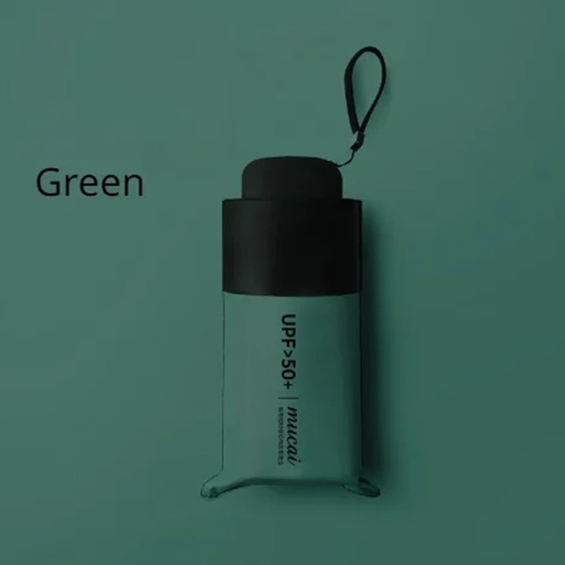 Ombrello compatto mini tascabile ottavino anti UV Paraguas Ombrello da suola Ombrelli portatili pieghevoli leggeri antivento per esterni: verde