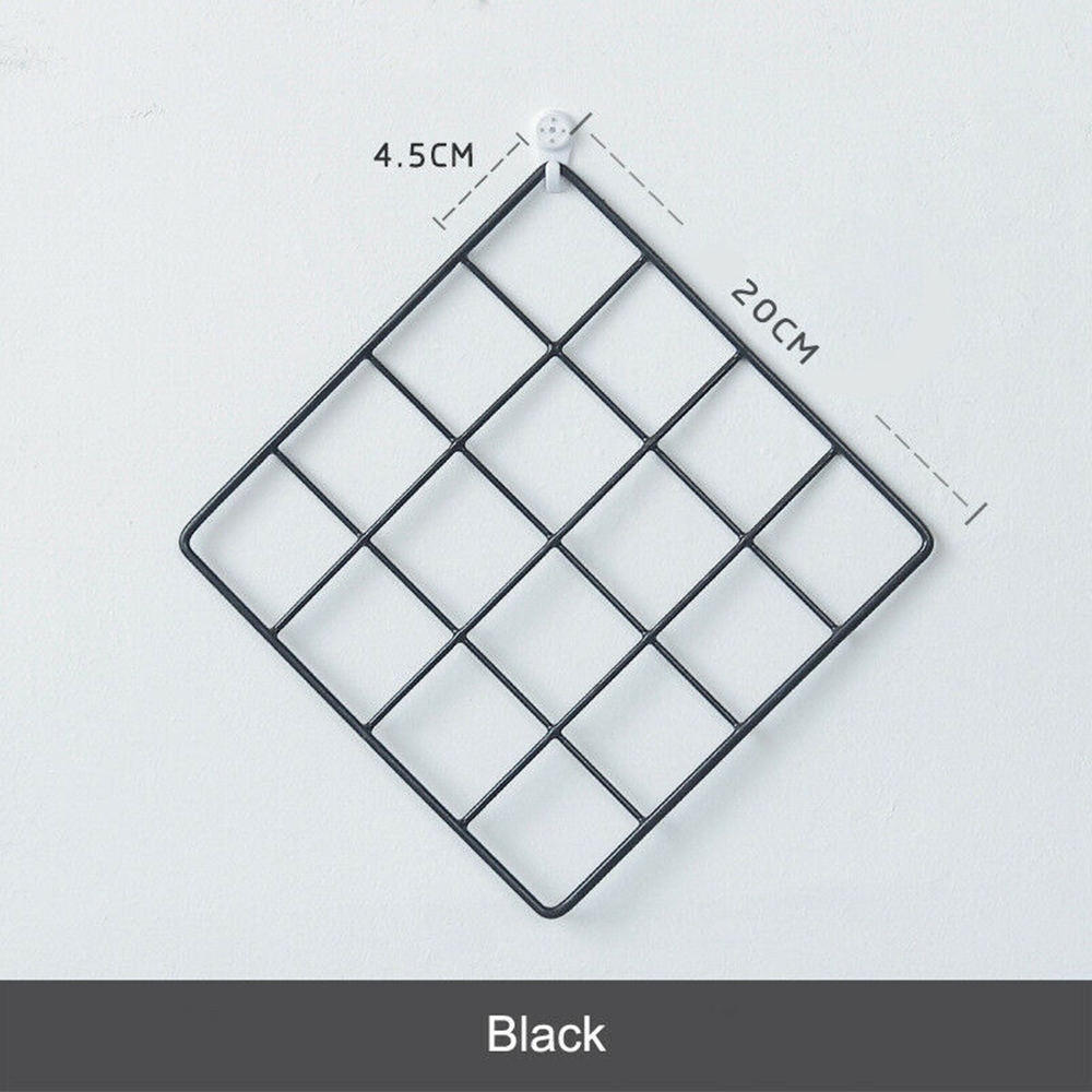 Jern metal gitter håndværk fotoramme væg kunst skærm mesh opbevaring organizer hylde væg dekoration holder