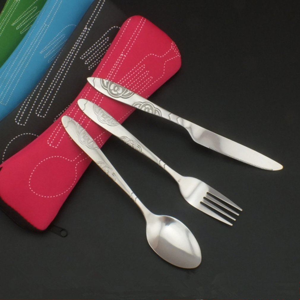 Roestvrij Staal Steak Bestek Duurzaam Praktische Milieuvriendelijke Draagbare Outdoor Servies Set Roestvrij Stalen Bestek