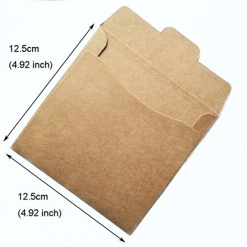 5 uds. CD de sobres de Kraft, caja cuadrada de CD para almacenamiento de fotos en DVD, rojo, negro y blanco, sobres de tarjetas de de papelería, suministros para oficina y escuela: 5pcs kraft