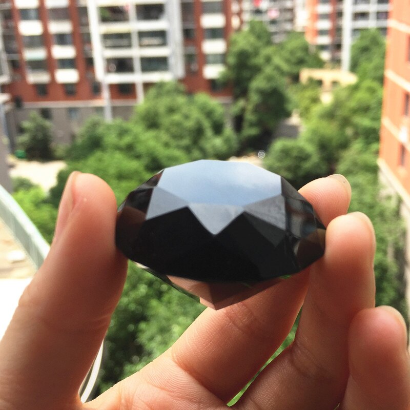 40mm 1pcs kleur Crystal Clear Diamond Cut Glazen Sieraden Kristal Presse-papier Bruiloft Decoratie Thuis Glas Diamant kind: Black