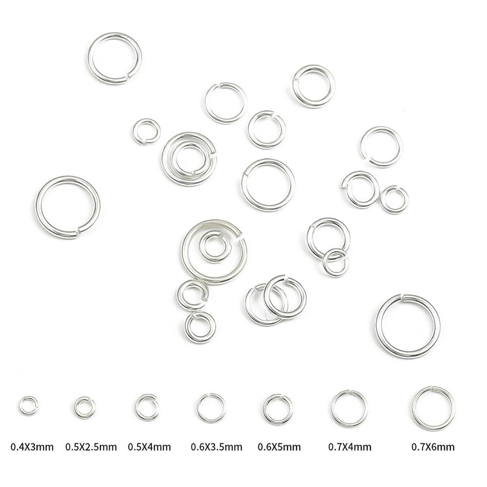 925 Sterling Silver Findings 20pcs/lot 3 4 5 6mm Single Loops Open Jump Rings Split Rings Connectors For DIY Jewelry Making: 0.5 x 4mm