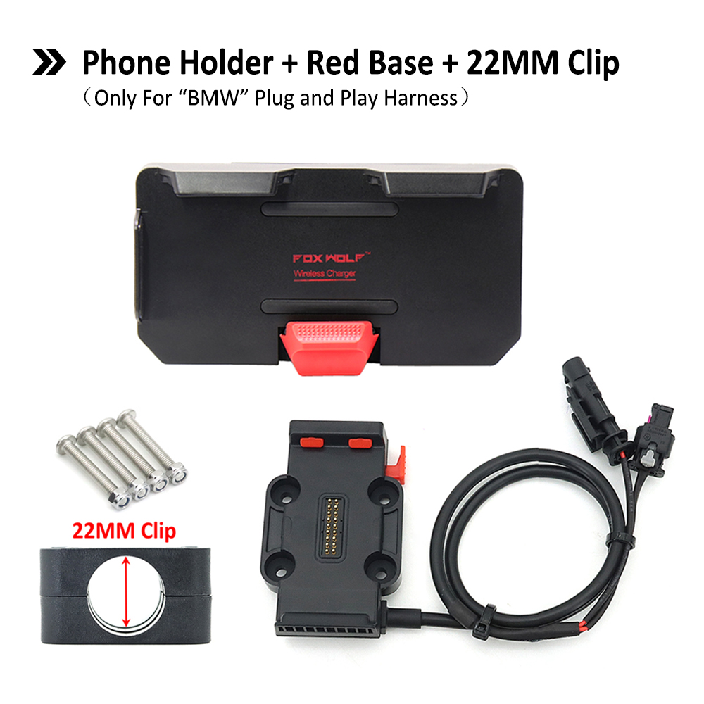 Voor Alle Bmw Motorfiets Draadloze Opladen 12/16/22Mm Roll Bar Telefoon Navigatie Beugel Base R1250GS R1150GS f750GS F850GS R1200GS