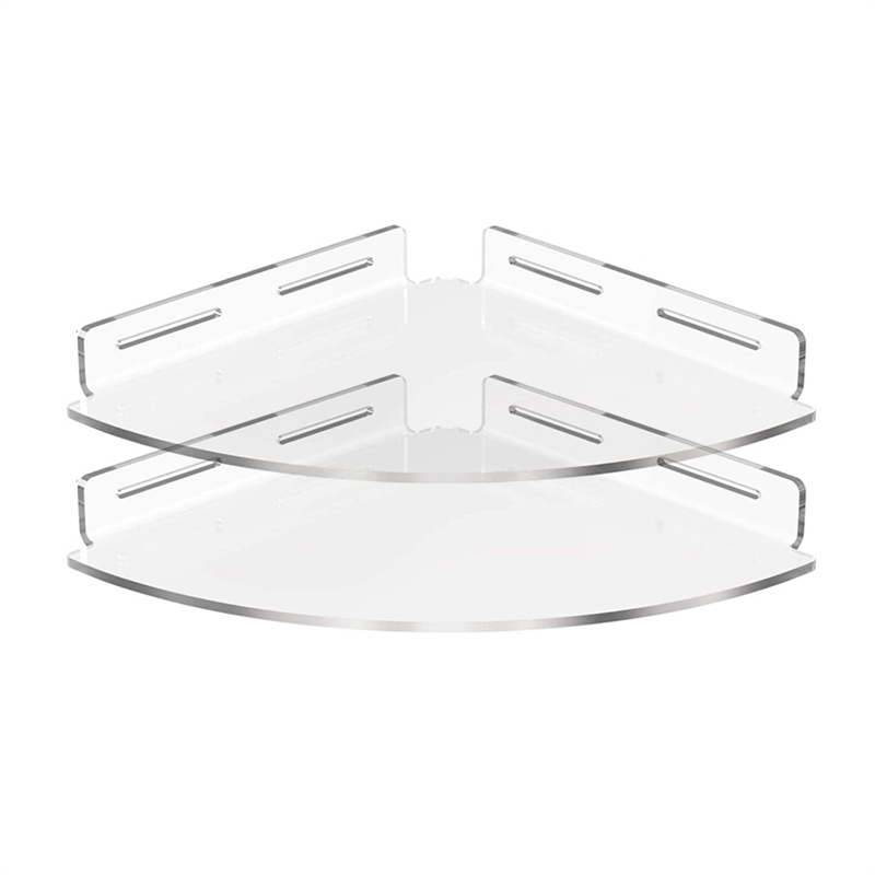 ABKW-2Pcs estante esquinero flotante triangular estante de almacenamiento de montaje en pared para estantes de baño para cocina dormitorio: Default Title