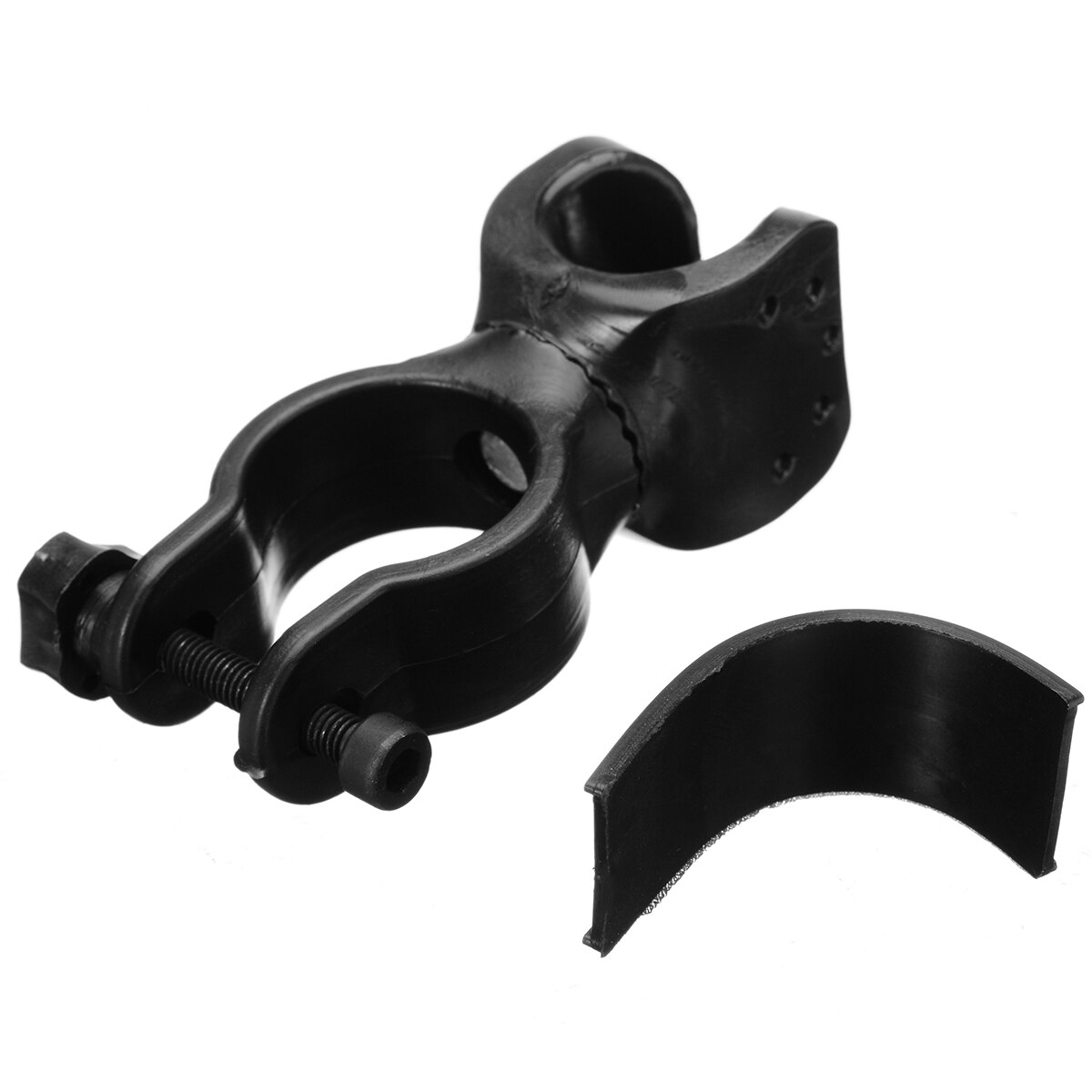 Black Metal Detector Detecting Pin Pointer Flashlight Holder Mount Clip Clamp Bike Flashlight Holder