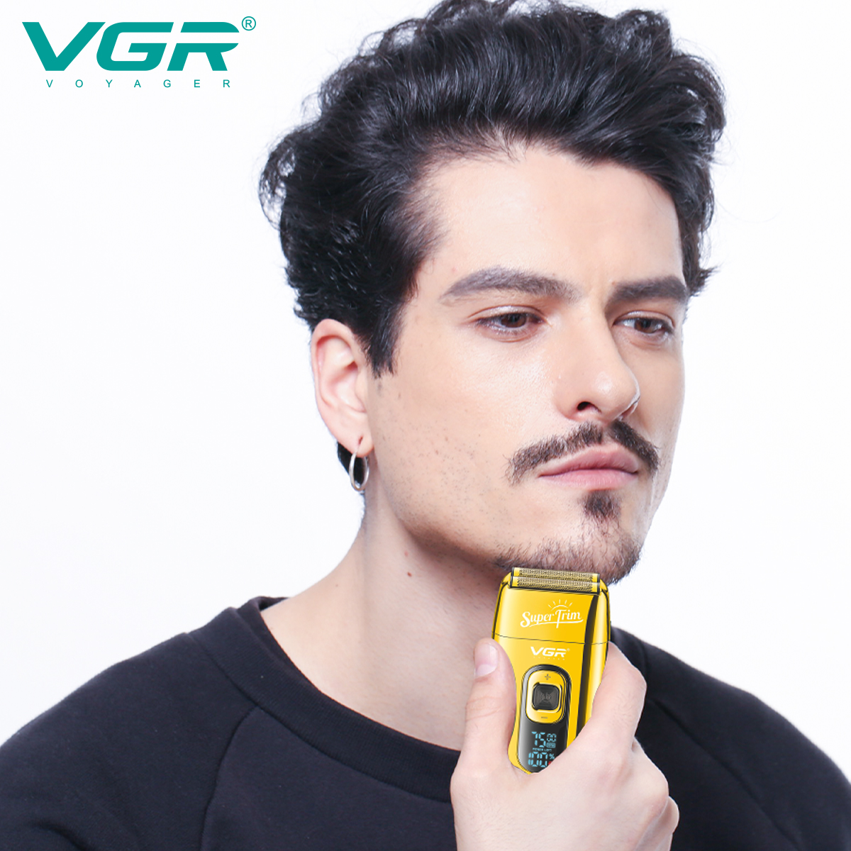 Vgr elektrisk barberhøvel elektrisk barbermaskin oppladbar barberingsmaskin for menn barbermaskin skjegg barberhøvel skjeggtrimmer hårtrimmer v -332