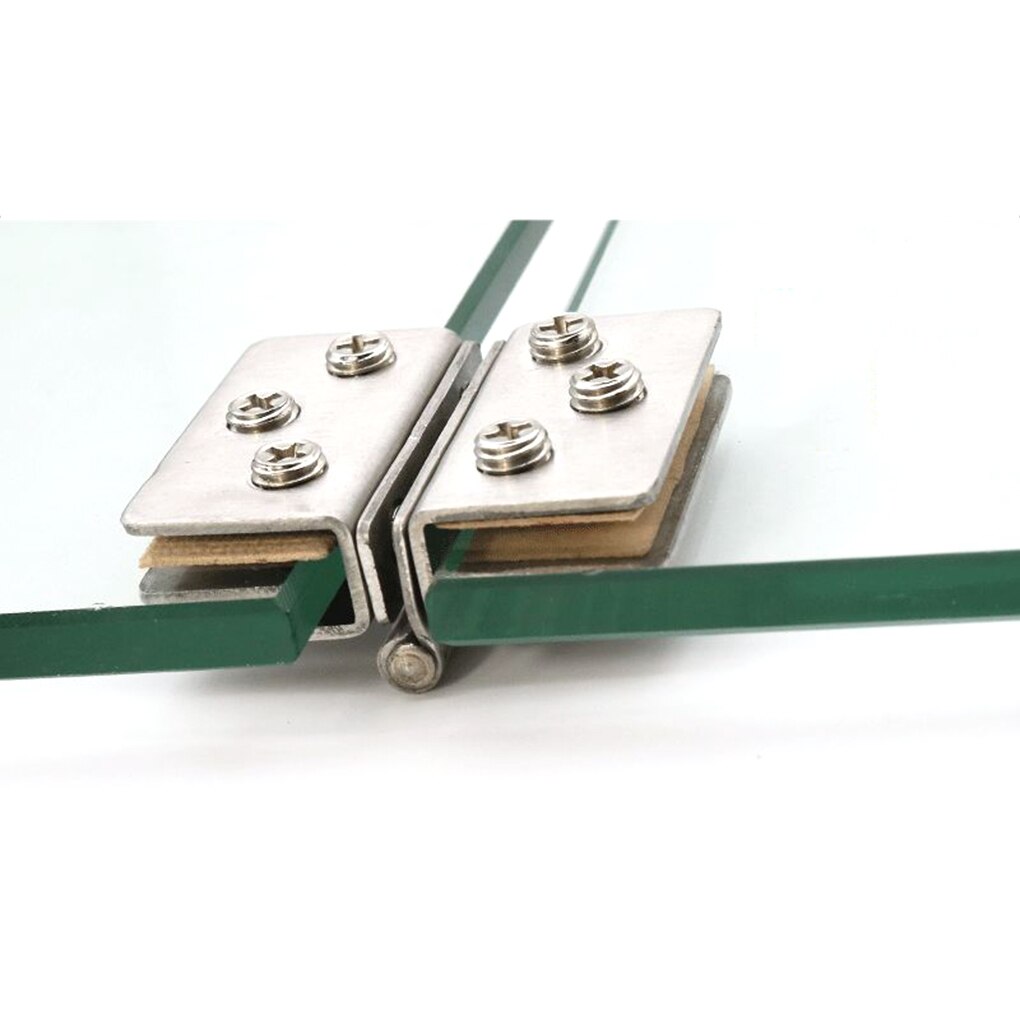Stainless Steel Glass Door Clip Hinge Free Perforated Cupboard Glass Door Single And Double Hinge Furniture Hardware Accessories