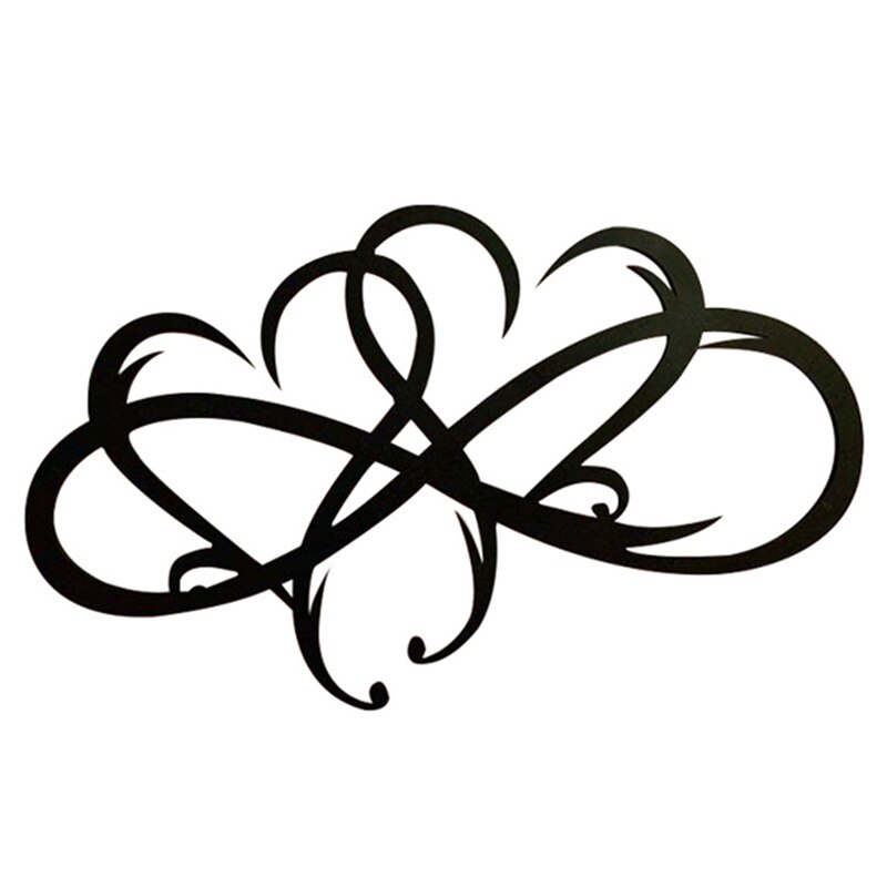 NHBR Double Infinity Heart Metal Wall Art Hanging Love Two Hearts Become One Wall Sign Sculpture for Home Wall Wedding Decor
