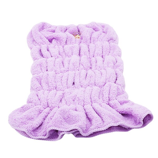 Microfiber Thicken Hair Turban Quickly Dry Hair Hat Wrapped Towel Bath With Cute Bathroom Accessories: purple