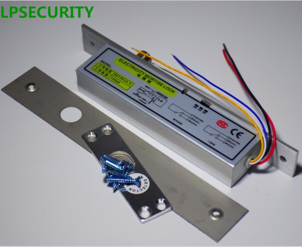 Fail secure DC12V Deadbolt Electric Bolt Plug Narrow Door Access Lock 5 wires timer low temp lock power off