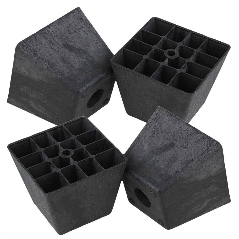 4 st svarta plastmöbelben bordssoffa skåp sängfötter