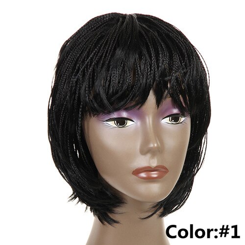 Feibin perruques tressées court Afro torsion synthétique tressage cheveux perruque B195: n ° 1