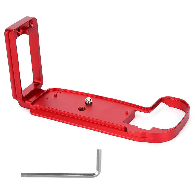 Metal L-Shaped Quick Release Plate Hand Grip L Bracket Vertical Shooting for Canon EOS-R Mirrorless Camera Accessories: Red