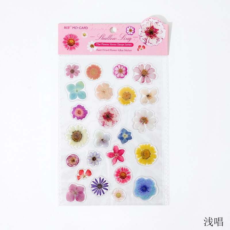 Cute Flowers Glue Clear Sticker Fern Leaves Decorative Stickers Scrapbooking Stick Label Diary Album stationery Sticker: 1
