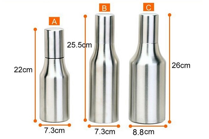 500/750/1000ml oljedispenser i rustfritt stål, lekkasikker, oljesmak krydderkrukke, oljeflaske, kjøkkenutstyr, olivenolje