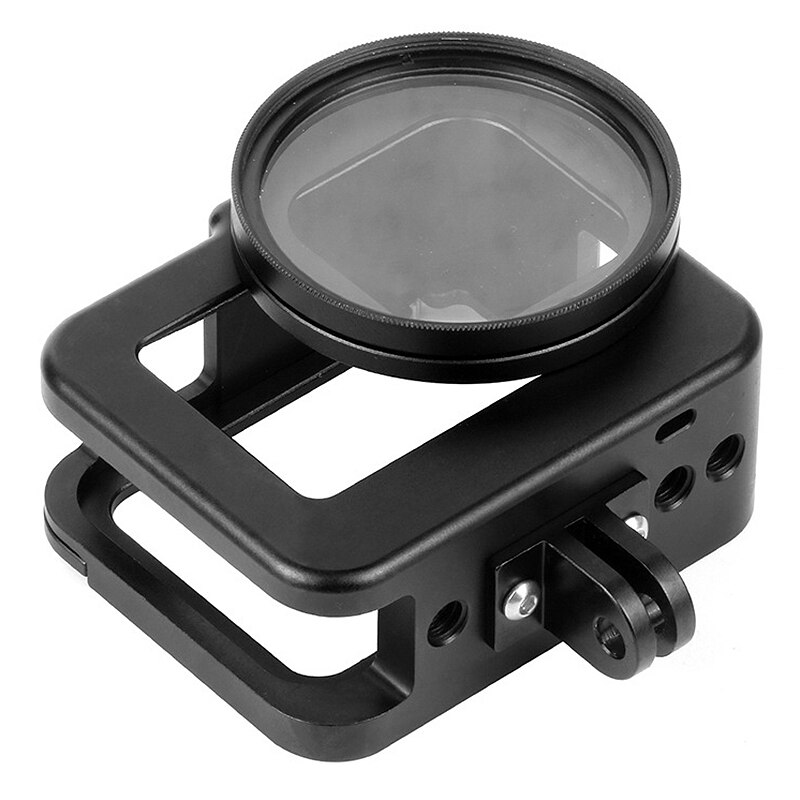 CNC Aluminum Alloy Housing Shell Case Protective Cage with Lens Cover & Filter & Filter Adapter for GoPro Hero 8