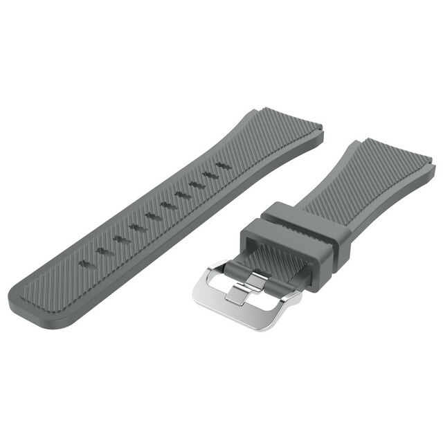 Til galaxy ur 46mm rem til samsung gear  s3 frontier classic 22mm urbånd gummi silikone armbånd huawei ur gt rem: Grå