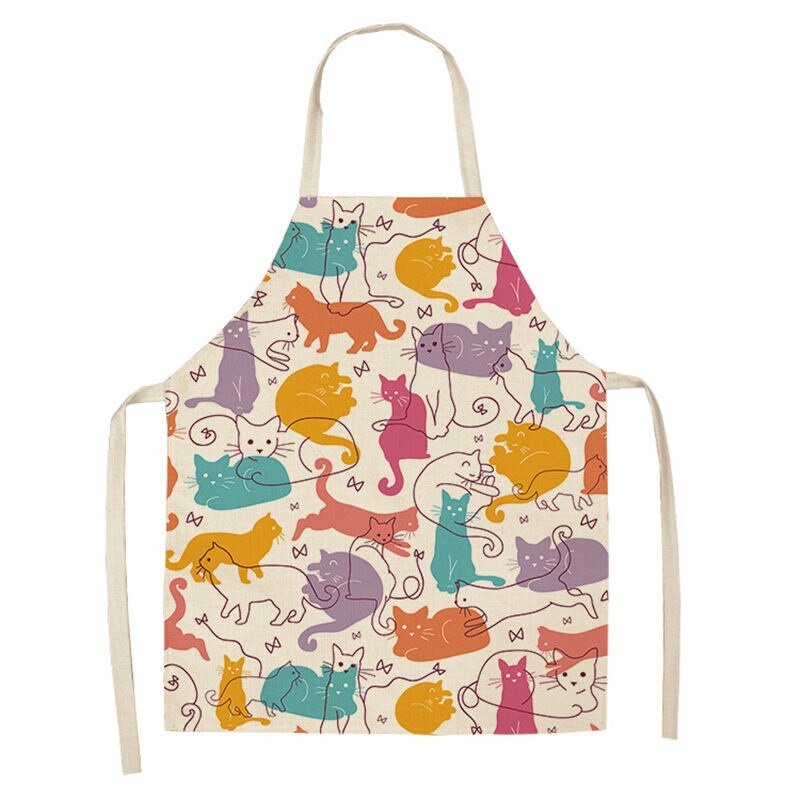limpieza hogar delantal cocina mujer Delantal con Gato de dibujos animados para mujer y hombre, accesorios de cocina para hornear, delantal de cocina, delantal de café: 17 / 47x38cm kidsize