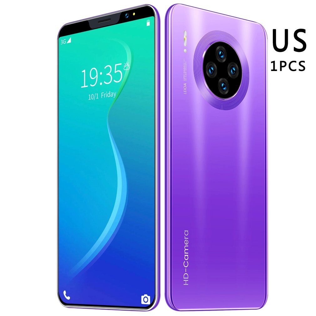 Mate33 pro smartphone com 512m + 4ggb grande memória 5.8 Polegada suporte de tela face/impressão digital desbloqueio duplo sim telefones celulares: Amarelo