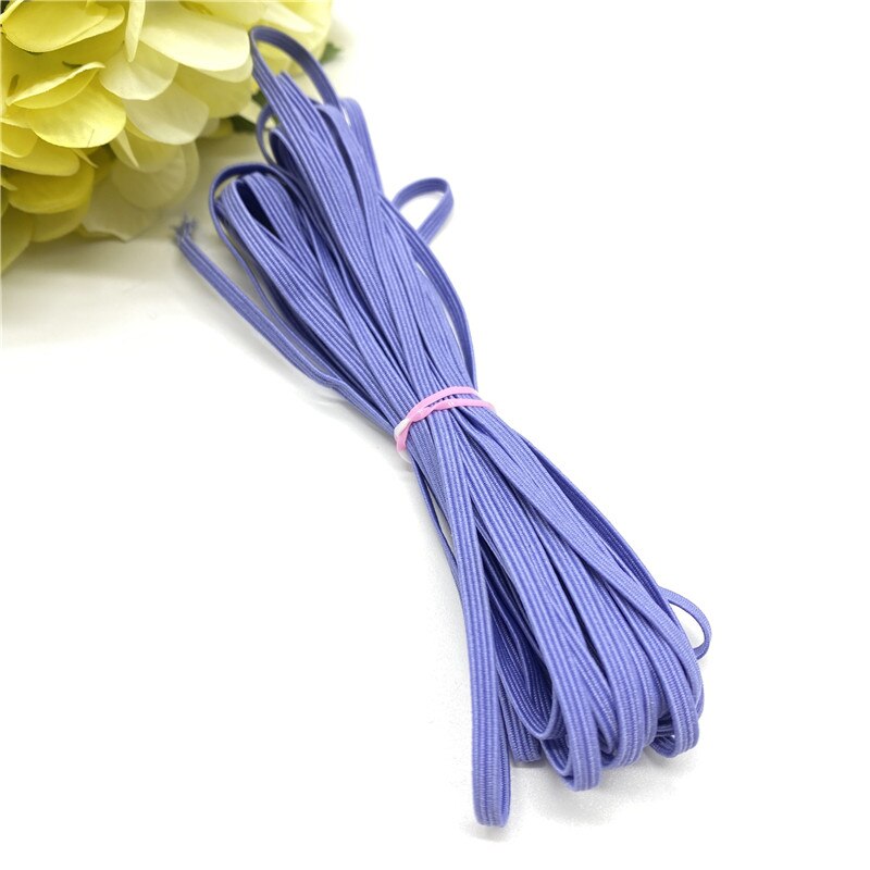 5Yards 3Mm Kleur Elastic Band Rope Rubber Hoofdband Lint Naaien Webbing Taille Schoenveter Diy Kleding Accessoires
