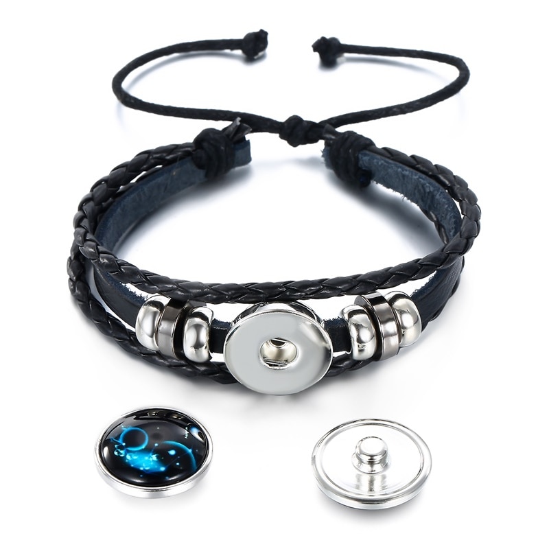 Ifmia 12 konstellationer læder stjernetegn med perler armbånd armbånd til mænd drenge smykker rejsetilbehør
