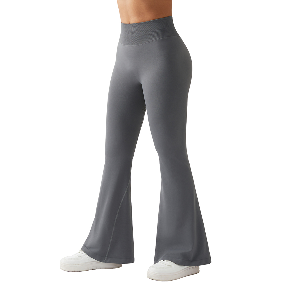 aufflackern Gamaschen Frauen Yoga Hosen Yoga Hosen Breite Bein Hohe Taille Fitnessstudio Fitness Hosen lässig Streetwear Sport Ausgestelltes Hosen Damen: M / rot Orange