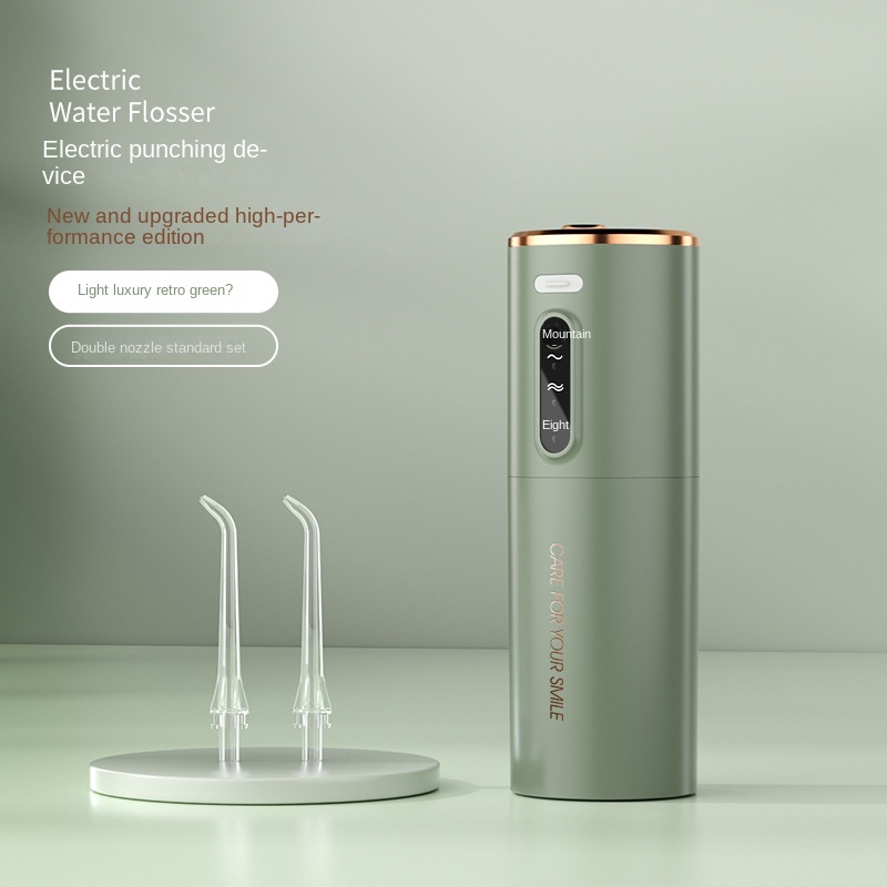 2023 neue Tragbare Wasser Zahnseide USB Aufladbare Munddusche 280 ML Elektrische Zahn Reinigung Gerät 3 Modi Wasserdichte Irrigator: Grün