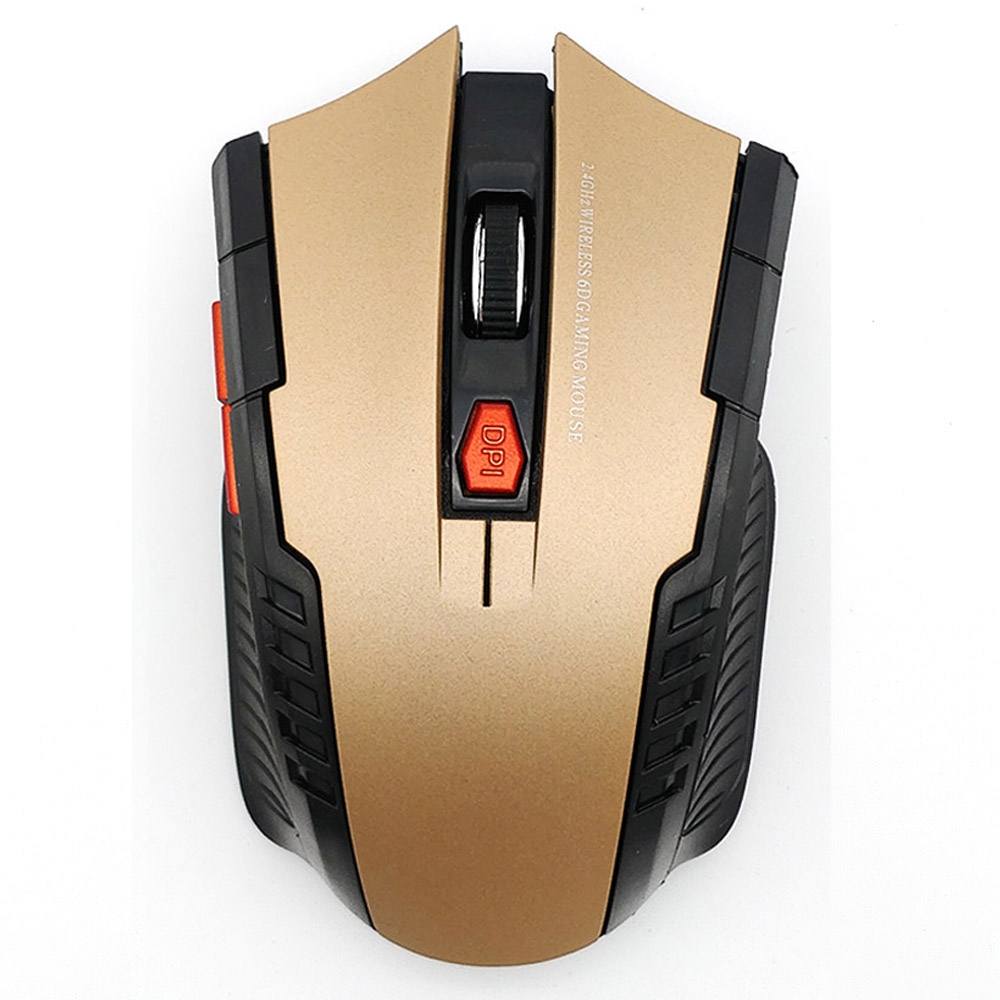 2000DPI 2.4GHz Wireless Optical Mouse Gamer for PC Gaming Laptops Game Wireless Mice with USB Receiver Mause: Gold