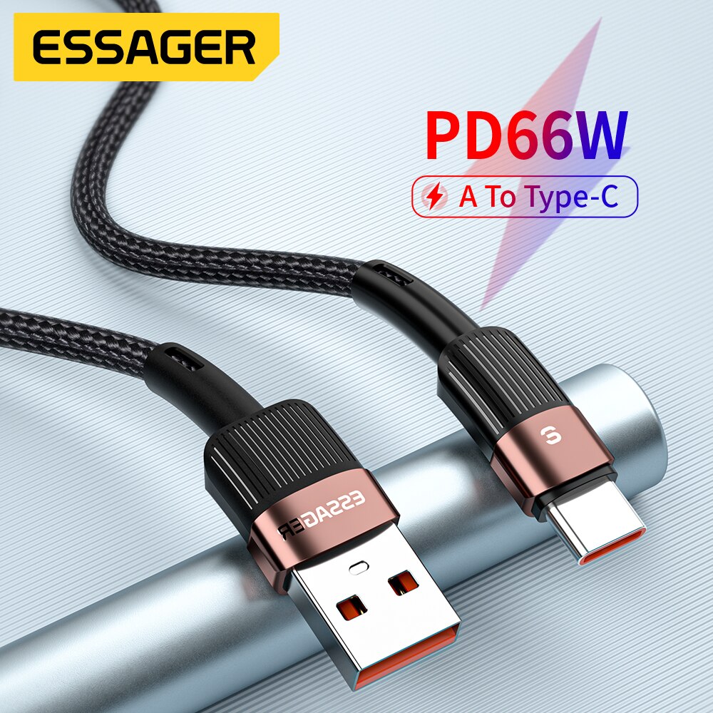 Essager cablu usb tip c 6a 66w scp pentru huawei mate 40 pro cablu de încărcare usb c pentru încărcare rapidă cablu de date pentru xiaomi samsung oppo