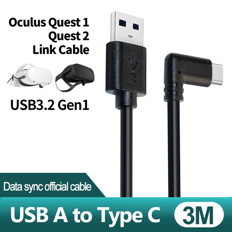 7M 6M 5M Fast USB 3.1 Charge Link Cable For Oculus Quest 1 2 USB Type C Data Charging Cable For Oculus Quest2 VR Accessories: A-USB to TypeC 3M
