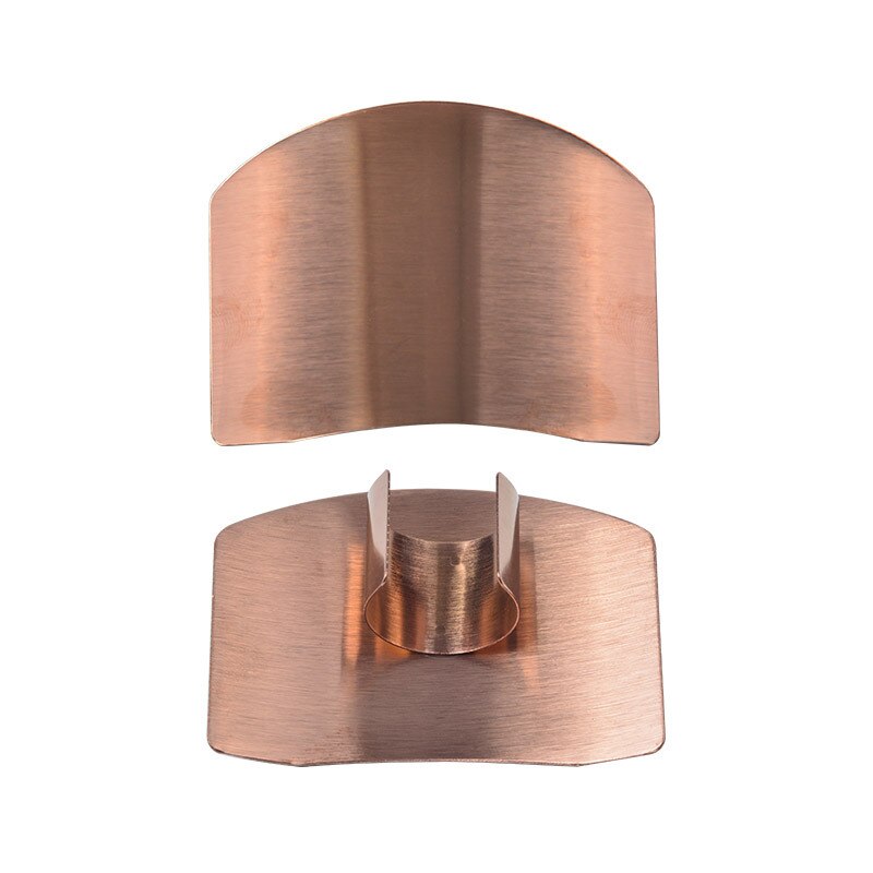 Kitchen Tool 9 Pcs Set Stainless Steel Cutting Hand Guard Adjustable Peeler Handles Fruit and Food Protection Finger Utensils: Single finger copper