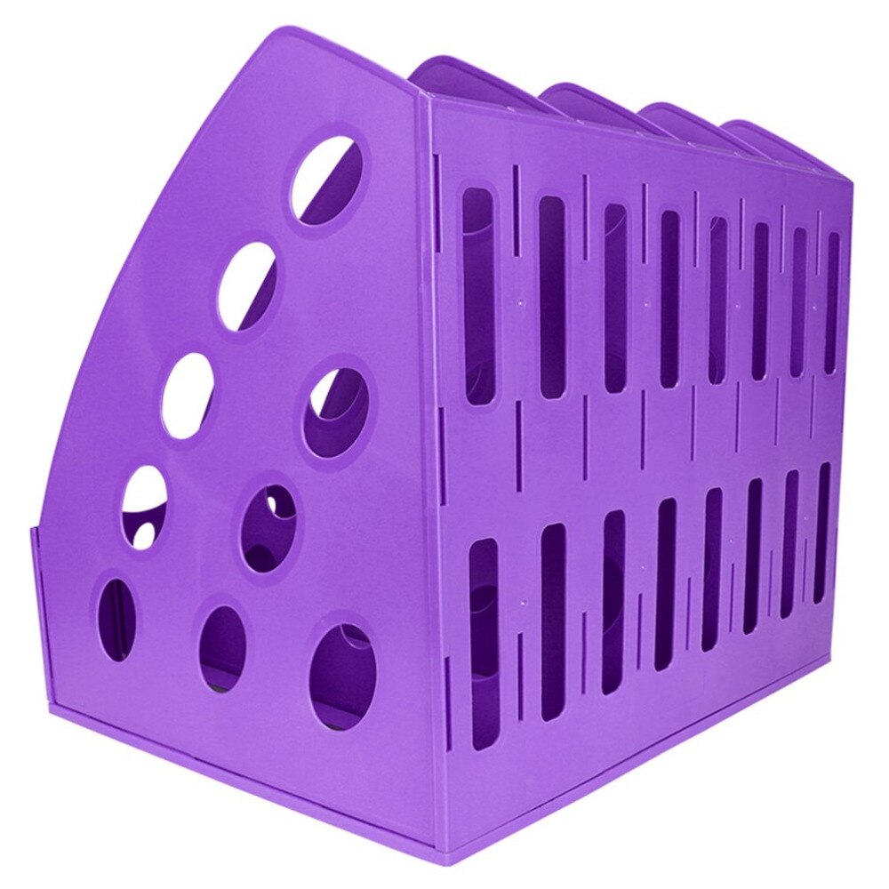 TIANSE TS-1306 Special Plastic 4 Section Divider File Rack Multifunctional Home Office Desktop Storage Bookshelf