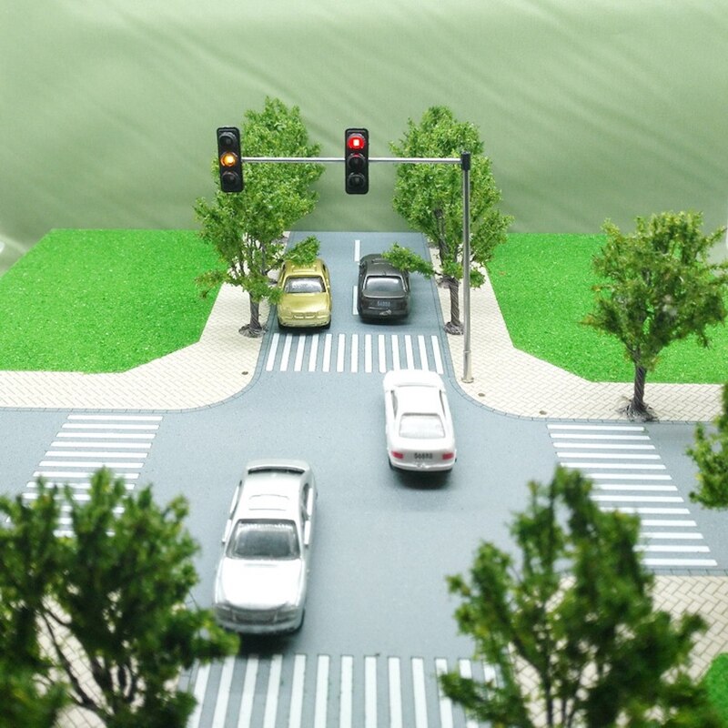 HFES – feux de circulation tricolores, échelle Ho Oo modèle 6Led pour bricolage, Table de sable, croisement de rue, Construction modèle 4
