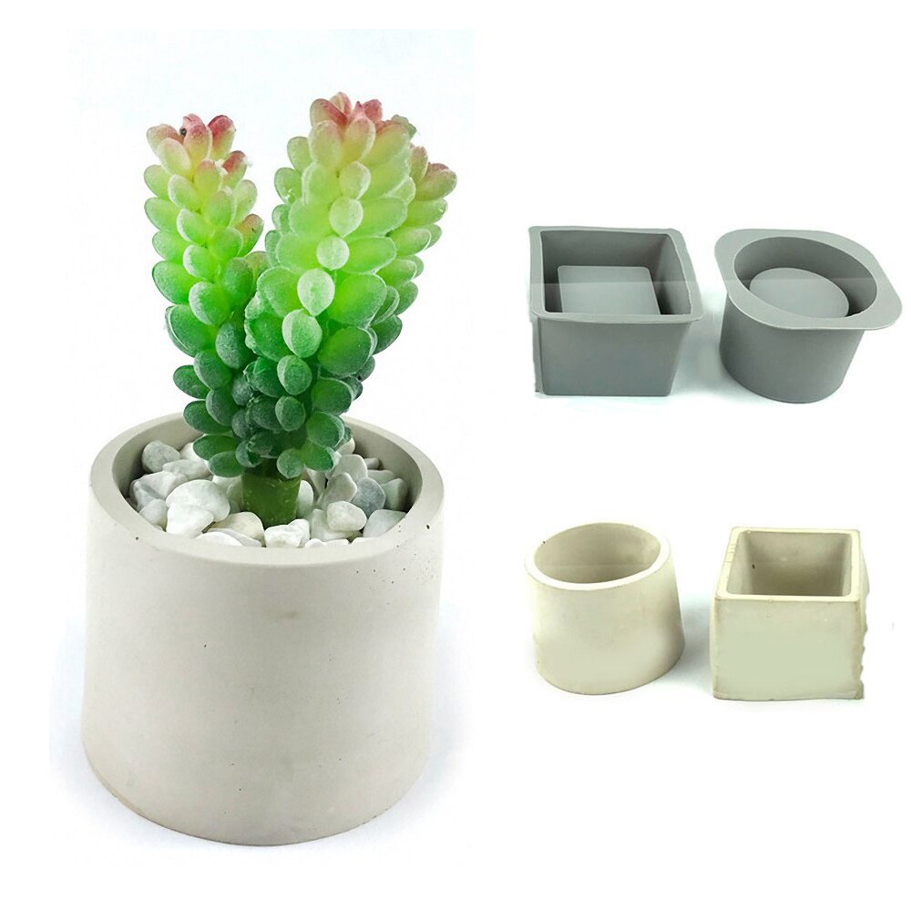 2 Styles Large Flower Pot Concrete Cement Silicone Mold Handmade Aromatherapy Clay Flowerpot Mould Form Succulent Plants Crafts