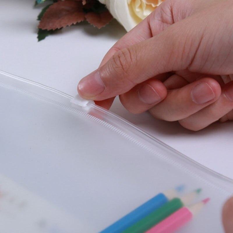 12PCS Transparent A4 PVC File Holders Standard 4 Holes Binder Zipper Folders Loose Leaf Document Pouch Storage Self-Styled Bag