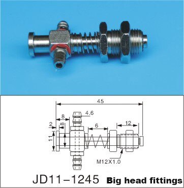 Robot accessories fittings Big head fittings pneumatic vacuum cup holder Fitting pneumatic component Tail intake: M12-11-L45