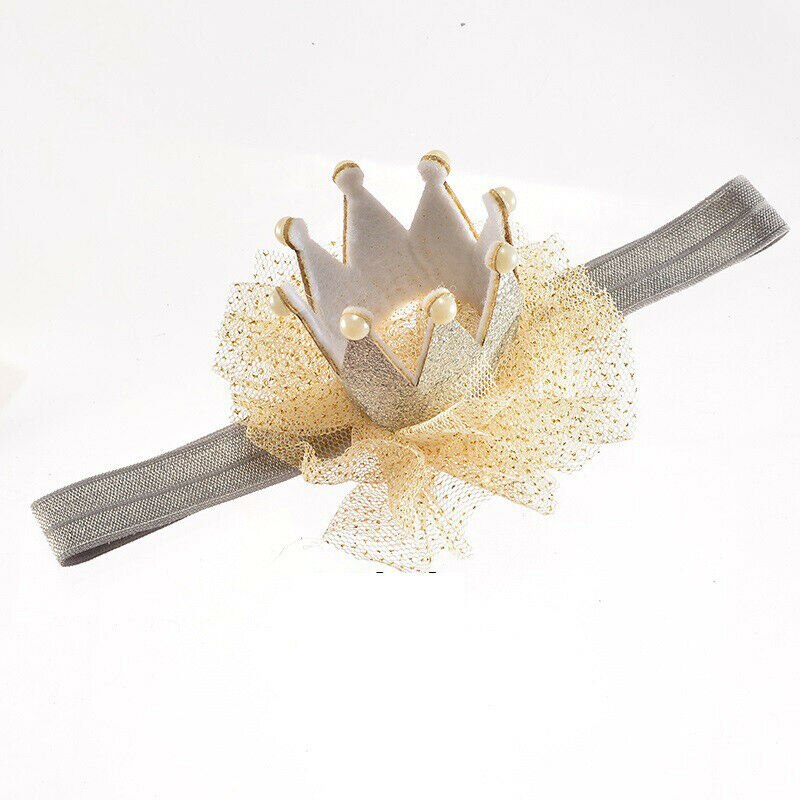 ¡Novedad! corona de niños para niñas, diadema elástica, diadema de flor, accesorios para el cabello: Gris
