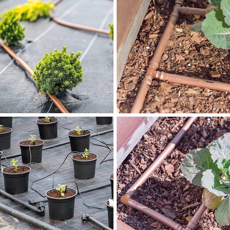 Drip Irrigation Fittings Kit 24 Pcs Tubing Fitting Set Includes 6 Tees 6 Couplings 6 Elbows and 6 End Cap Plugs Drip Irrigation